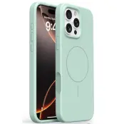 iPhone 16 Pro Max Mobilskal MagSafe Liquid Silikon Microfiber - Ljusgrön