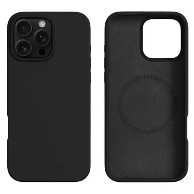 iPhone 16 Pro Max Mobilskal MagSafe Silikon Liquid - Svart