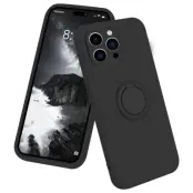 iPhone 16 Pro Max Mobilskal Silikon Ring - Svart
