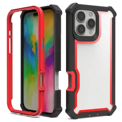 Mobilskal till iPhone 16 Pro Max TPU + PC Shockproof - Svart/Röd