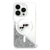 Karl Lagerfeld iPhone 16 Mobilskal MagSafe Glitter Karl&Choupette Head