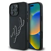 Karl Lagerfeld iPhone 16 Pro Max Mobilskal 3D Bicolor Signature - Svart