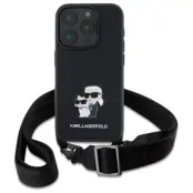 Karl Lagerfeld iPhone 16 Pro Max Mobilskal Karl&Choupette Metal Pin CBDY Strap