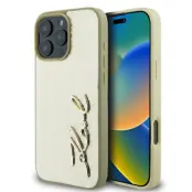 Karl Lagerfeld iPhone 16 Pro Max Mobilskal Metal Signature - Guld