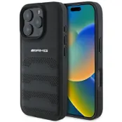 Mercedes iPhone 16 Pro Max Mobilskal AMG Läder Debossed Lines
