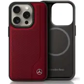 Mercedes iPhone 16 Pro Max Mobilskal MagSafe Wood Imitation - Röd