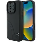 Mercedes iPhone 16 Pro Max Mobilskal MB Curved Stitches - Svart