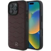 Mercedes iPhone 16 Pro Max Mobilskal MB Waves Läder - Röd