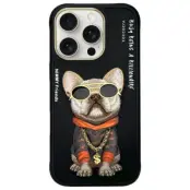 Nimmy iPhone 16 Pro Max Mobilskal Glasses Cool Dog - Svart