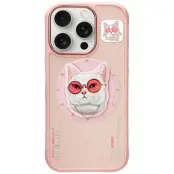 Nimmy iPhone 16 Pro Max Mobilskal MagSafe Glasses Cool Cat - Rosa