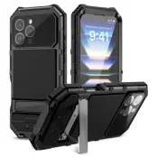 R-JUST iPhone 16 Pro Max Mobilskal med Härdat Glas - Svart
