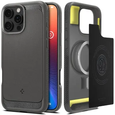 Spigen Rugged Armor MagFit (iPhone 16 Pro Max) - Svart