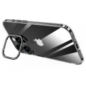 SULADA Mobilskal till iPhone 16 Pro Max Fällbart Stativ TPU+PC Klar Svart