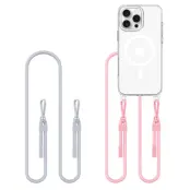 Tech-Protect iPhone 16 Pro Max Mobilhalsband Skal Magsafe Flexair - Grå/Rosa