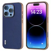 ABEEL iPhone 16 Pro Fodral Äkta Läder + PC + TPU - Blå