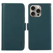 ABEEL iPhone 16 Pro Läderfodral RFID Blockering Grön