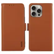 ABEEL iPhone 16 Pro Läderfodral RFID Skydd Magnetisk Brun
