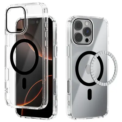 ABEEL iPhone 16 Pro Skal MagSafe Anti Scratch Transparent Svart