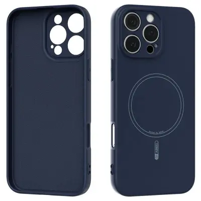 ABEEL iPhone 16 Pro Skal MagSafe Liquid Silicone Mörkblå