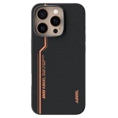 ABEEL iPhone 16 Pro Skal MagSafe PC TPU Läder Svart