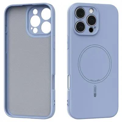 ABEEL iPhone 16 Pro Skal MagSafe Sky Blue Liquid Silicone