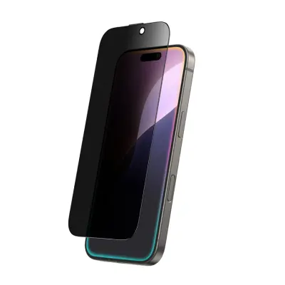 AmazingThing iPhone 16 Pro Härdat Glas Skärmskydd Privacy - Svart
