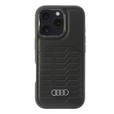 Audi Mobilskal till iPhone 16 Pro MagSafe Syntetiskt Läder - Svart