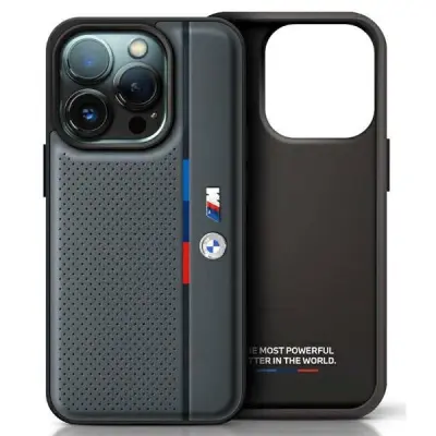 BMW Mobilskal till iPhone 16 Pro Perforated Tricolor Line - Mörkgrå