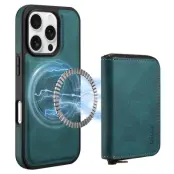 DENIOR iPhone 16 Pro Fodral Äkta Läder Med Dragkedja - Blå