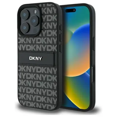 DKNY Mobilskal till iPhone 16 Pro Texture Tonal Stripe - Svart