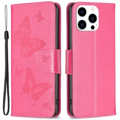 Trolsk Imprint Butterflies Wallet (iPhone 16 Pro) - Blå