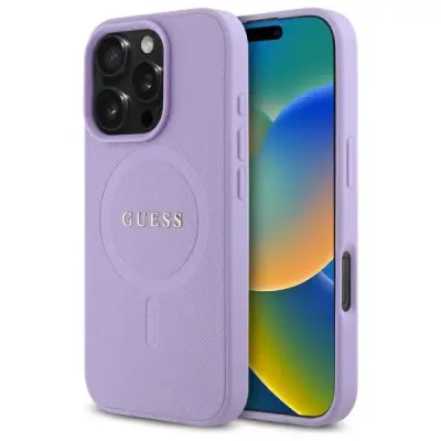Guess Mobilskal till iPhone 16 Pro 6.3 MagSafe MagSafe Saffiano - Lila