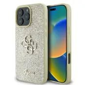 Guess iPhone 16 Pro Mobilskal Fixed Glitter Big 4G - Guld