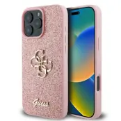 Guess iPhone 16 Pro Mobilskal Fixed Glitter Big 4G - Rosa