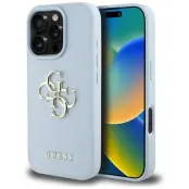 Guess iPhone 16 Pro Mobilskal Grained Big 4G Small Classic Logo - Blå