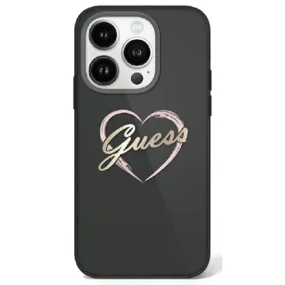 Guess iPhone 16 Pro Mobilskal IML Heart - Svart