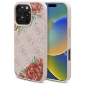 Guess iPhone 16 Pro Mobilskal MagSafe 4G Flowers Print - Rosa