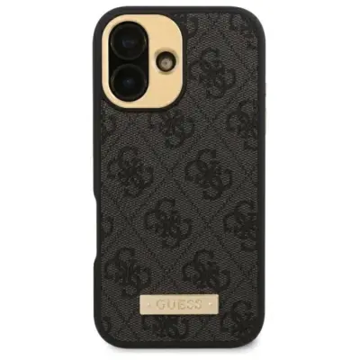 Guess iPhone 16 Pro Mobilskal MagSafe 4G Logo Plate - Svart