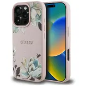 Guess iPhone 16 Pro Mobilskal Magsafe Flower Pattern - Rosa