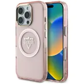 Guess iPhone 16 Pro Mobilskal MagSafe IML Mountain Logo - Rosa