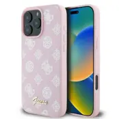 Guess iPhone 16 Pro Mobilskal MagSafe Peony Script Logo - Rosa