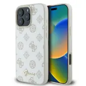Guess iPhone 16 Pro Mobilskal MagSafe Peony Script Logo - Vit