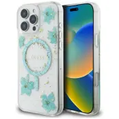 Guess iPhone 16 Pro Mobilskal MagSafe Resin Flowers - Turkos