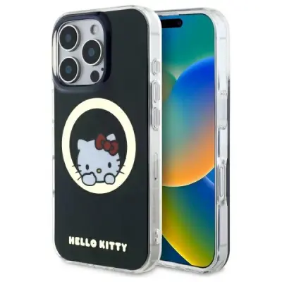 Hello Kitty iPhone 16 Pro Mobilskal MagSafe IML Sweet Kitty - Svart