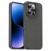 IPAKY iPhone 16 Pro Mobilskal Carbon Fiber - Grå