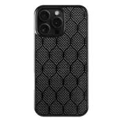 iPhone 16 Pro Mobilskal Aramid Fiber Honeycomb Texture - Svart
