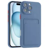 iPhone 16 Pro Mobilskal Korthållare TPU - Gråblå