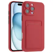 iPhone 16 Pro Mobilskal Korthållare TPU - Hagtornsröd
