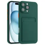 iPhone 16 Pro Mobilskal Korthållare TPU - Midnattsgrön