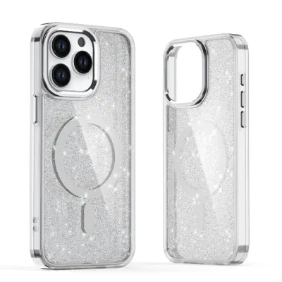 iPhone 16 Pro Mobilskal Magsafe Glitter - Vit